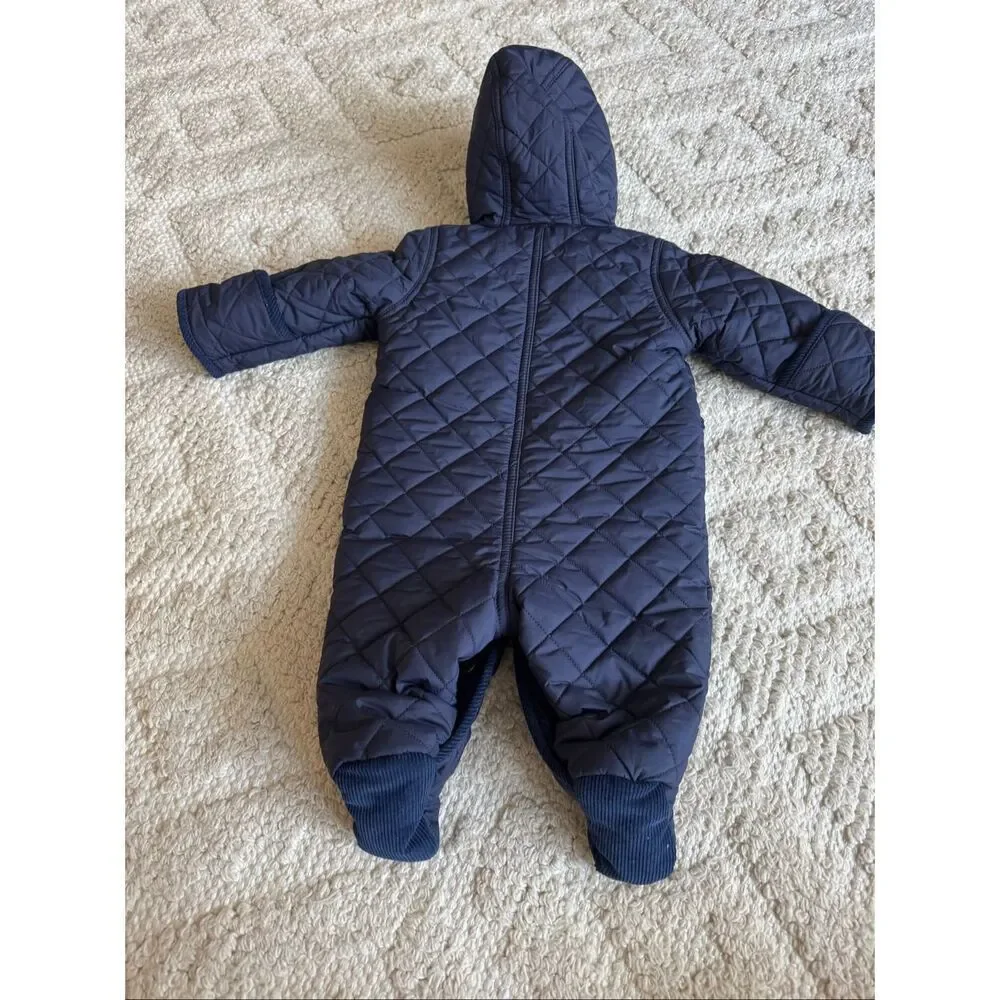 Ralph Lauren Baby Quilted Navy Blue Hooded Bunting 3 Month